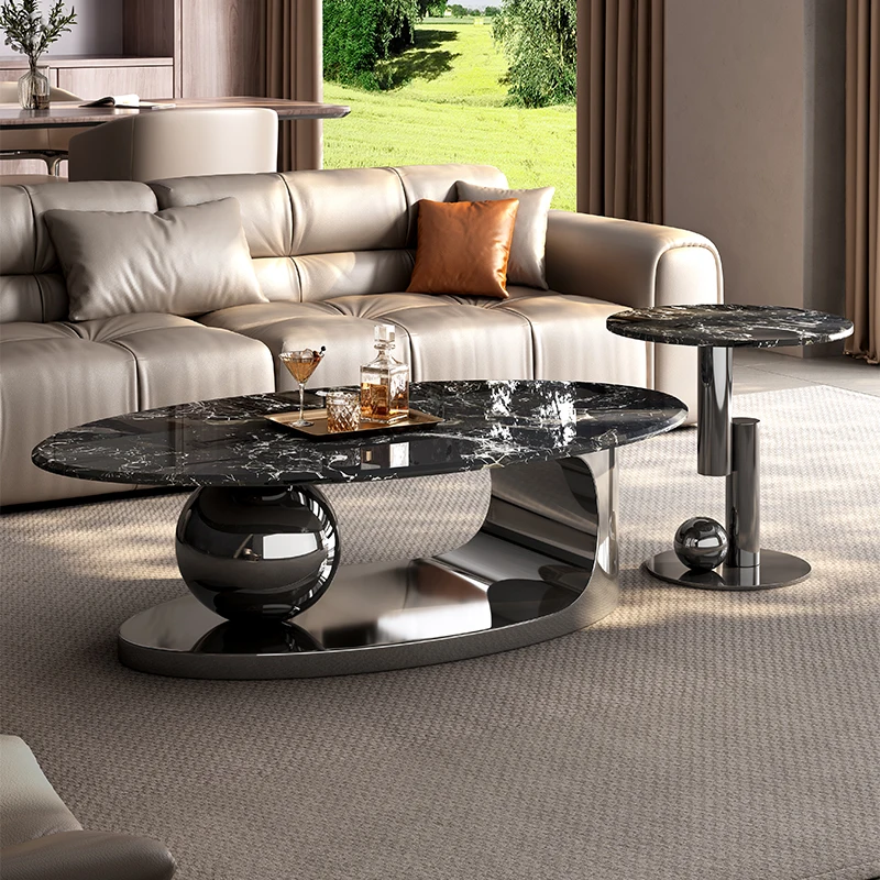 Industrieller klarer Couchtisch, moderner wasserdichter Service, leichter Luxus-Beistelltisch, Dekoration, Wohnzimmer, Couchtisch, Wohnmöbel