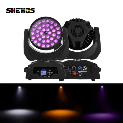 2PCS 36x18w LED Moving Head Wash Zoom RGBWA+UV Light For DJ Disco Wedding Party Show Stage Light Effect Professional Lighting