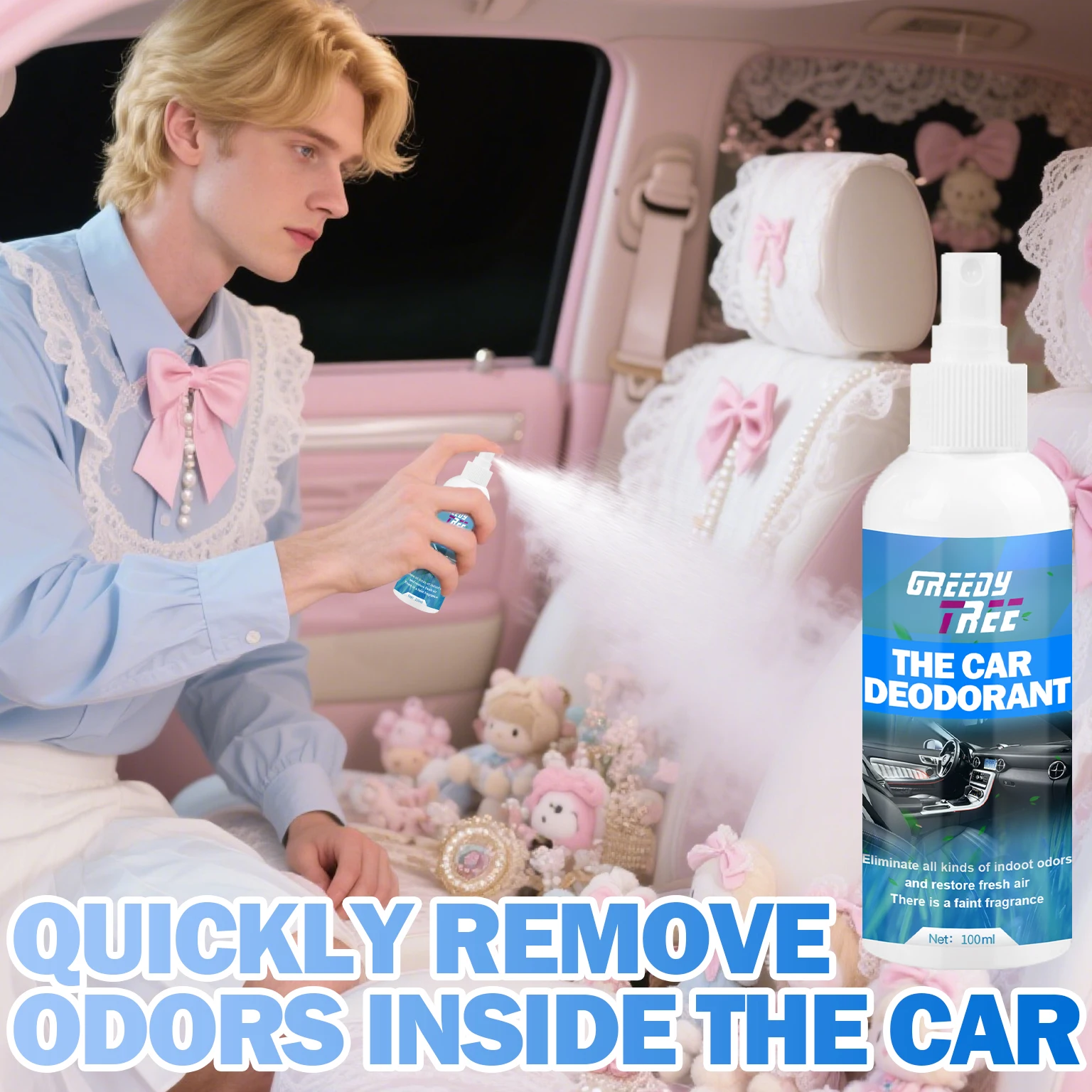 Auto-Deodorant, Auto-Deodorant, Klimaanlage, leistungsstarkes antibakterielles Spray, Auto-Deodorant, Artefakt, Lufterfrischer Image