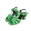 Neue Damen-Sandalen in Übergröße, dicker Absatz, quadratische Zehenpartie, High-Heel-Ledersandalen, offene Zehenpartie, Fischzehe, Größe 35 bis 44, Luxus-Damenschuhe