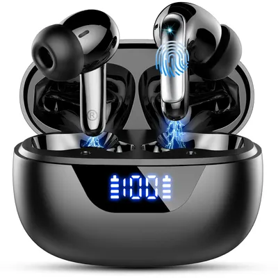 Kabellose Kopfhörer, Bluetooth 5.3-Stereo-Ohrhörer im Ohr mit 4 ENC-Mikrofonen, klare Anrufe, Ohrhörer mit Geräuschunterdrückung, 48 Stunden Akkulaufzeit. Image