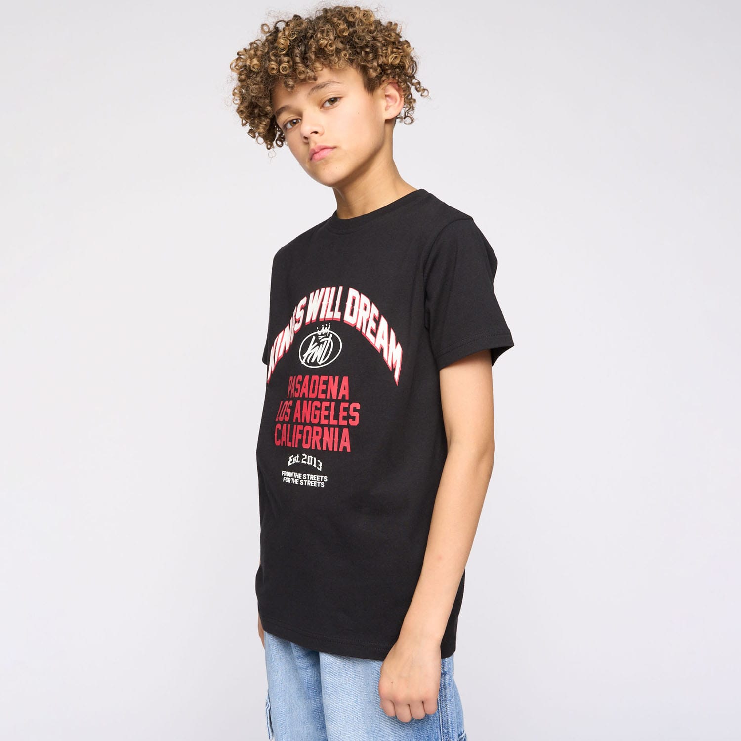 Kings Will Dream Boys Boy's Juniors Pasadena T-shirt in Black Cotton - Size 7-8Y | Kings Will Dream Sale | Discount Designer Brands