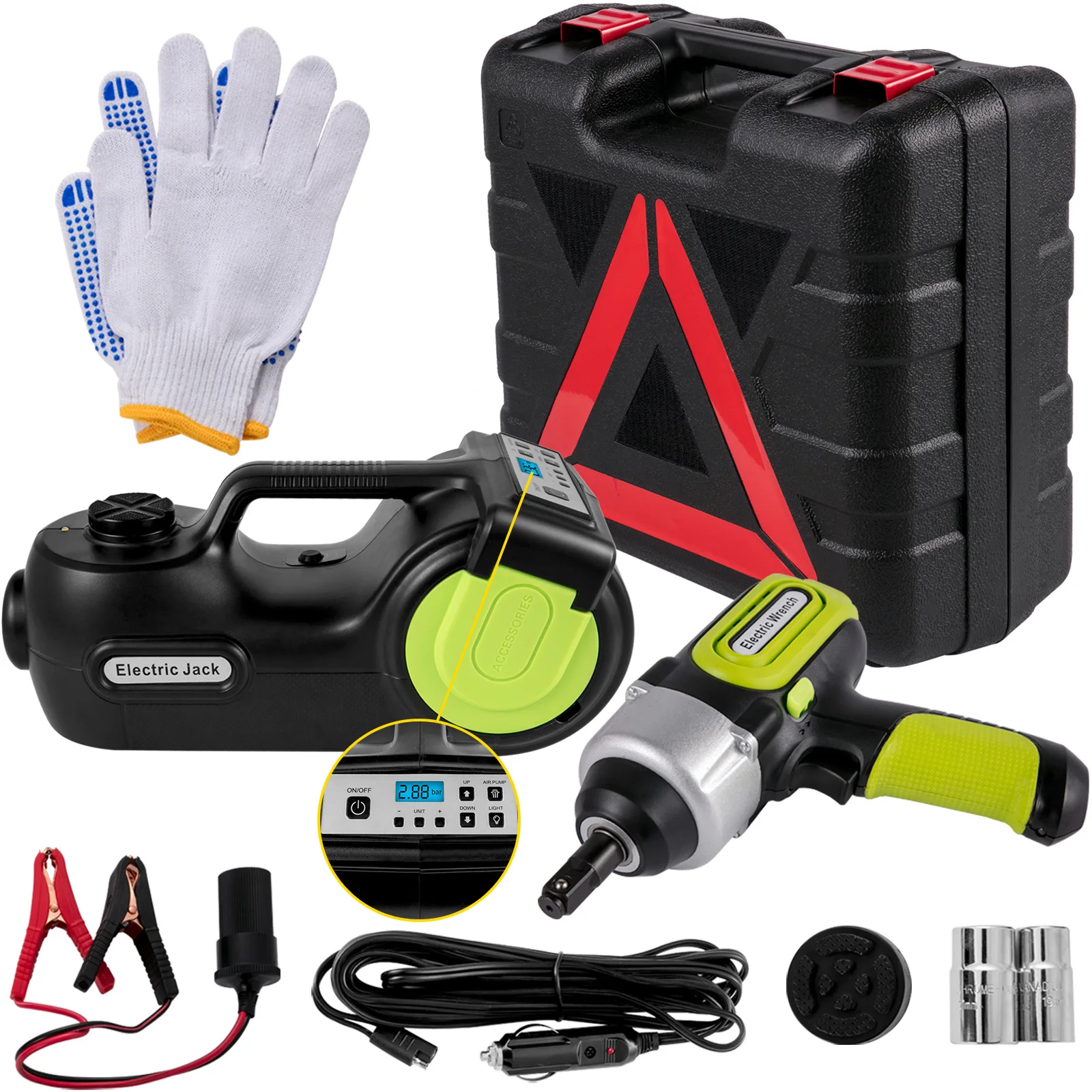 SucceBuy Cric per Auto Elettrica 5T Cric per Auto Elettrico Idraulico con Avvitatore Elettrico per Riparazione di Camion SUV MPV Berlina