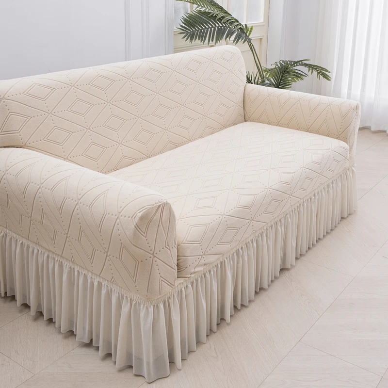 Fodera per divano in tessuto jacquard tinta unita Fodera elastica lavabile per protezione divano soggiorno 1/2/3/4/5 posti