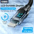 Cavo di ricarica rapida PD 27W Display LCD Trasferimento dati con guscio trasparente, cavo USB A da tipo C a Lightning per iPhone 14 Pro Max/13/12