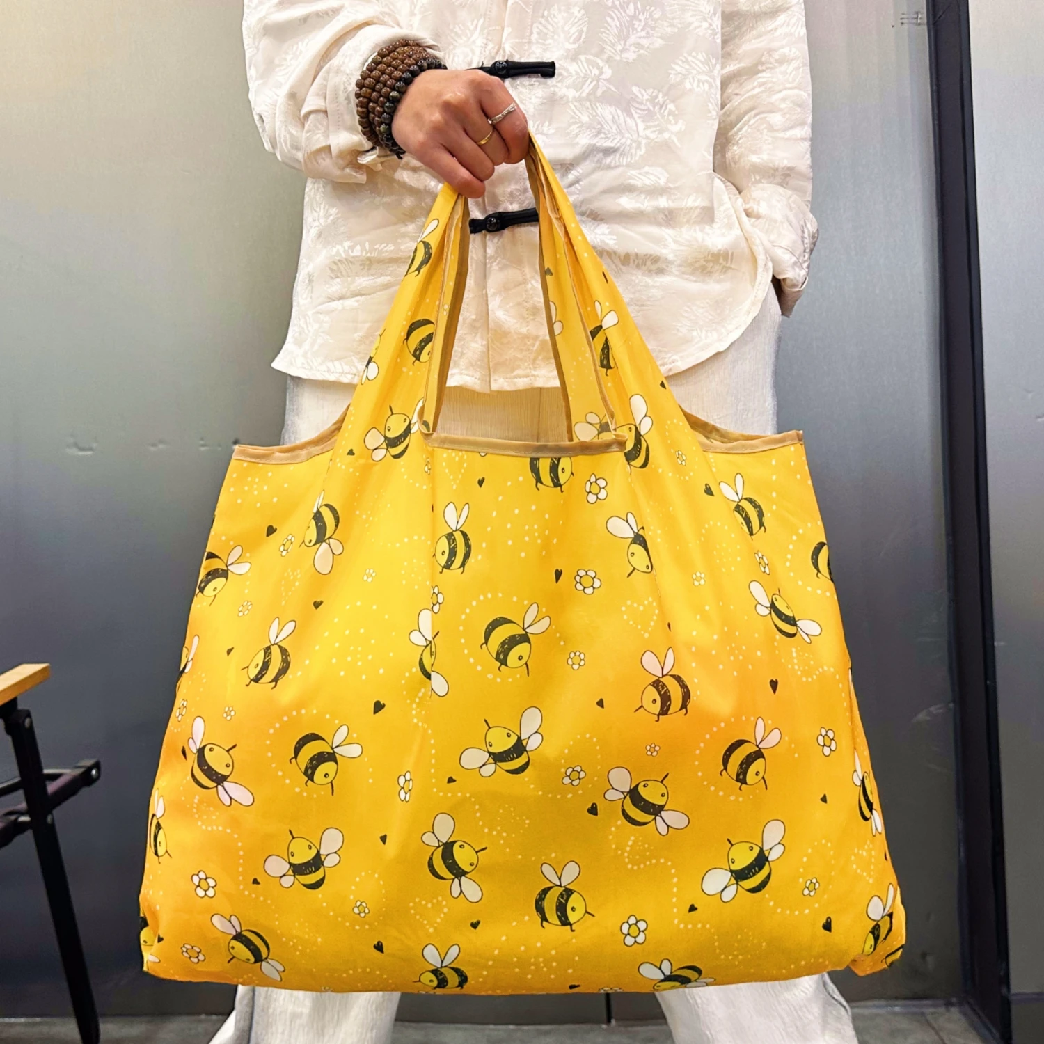 Borsa a tracolla Borsa a tracolla di grande capacità Borsa per la spesa leggera Modello stampato Borsa da viaggio pieghevole per esterni Borsa da viaggio stile campeggio