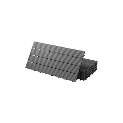 ECD Germany 18x WPC Terrassenfliesen Balkonfliese Klickfliese Fliesen 60x30cm Anthrazit 3m² Image