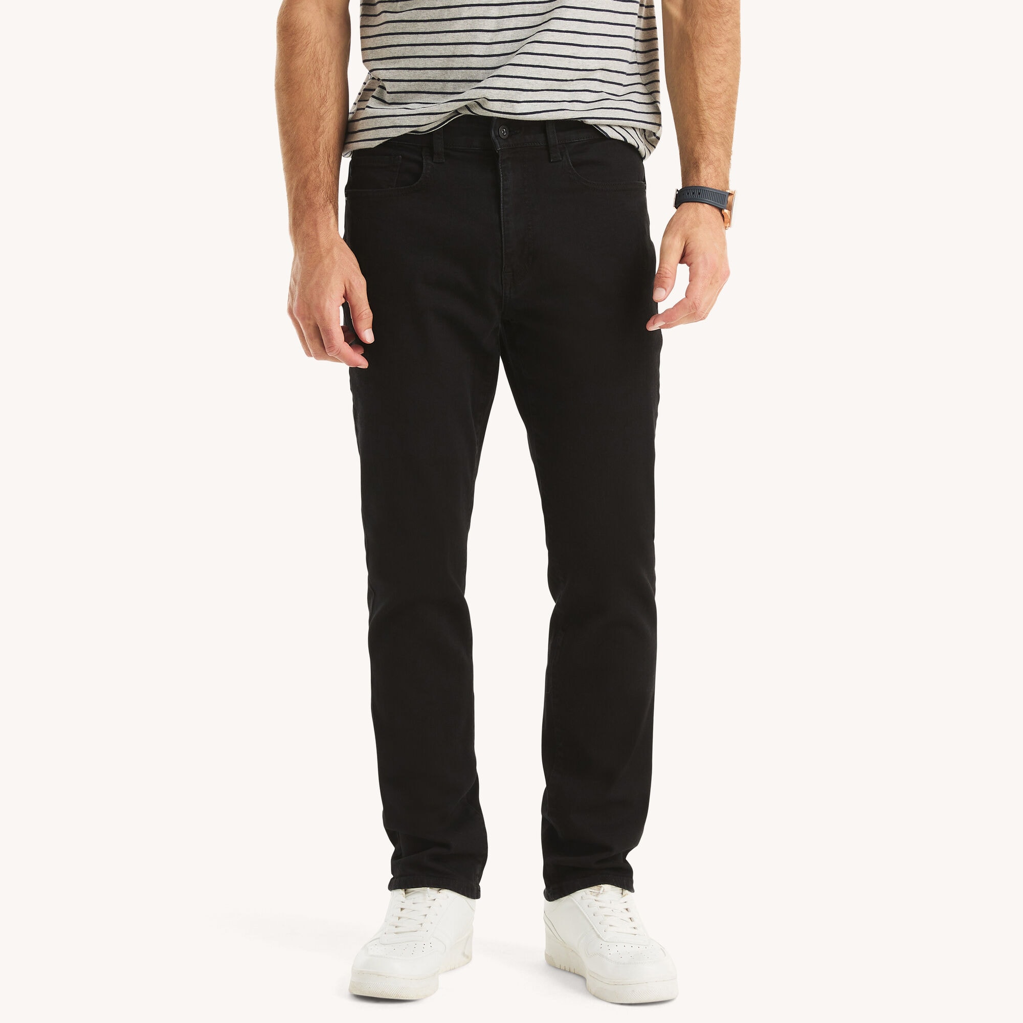 Nautica Men's Vintage Straight Stretch Denim 908 (Black Ink Wash), 42x32