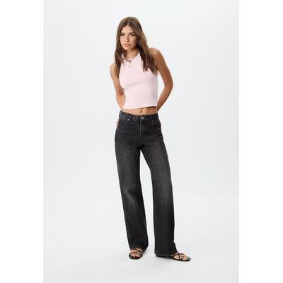 Stradivarius D92 straight wide-leg jeans BLACK DENIM WASH 6
