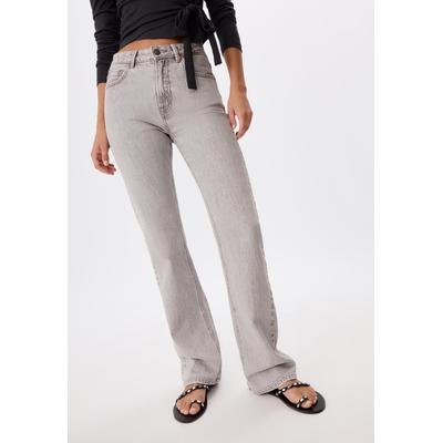 Stradivarius D98 straight-leg vintage effect jeans LIGHT GREY DENIM WASH 16