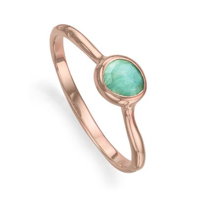 Rose Gold Siren Gemstone Small Ring Amazonite