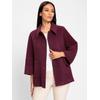 Outdoorjacke HEINE, Damen, Gr. 38, rot (bordeaux), 50% Polyester, 50% Wolle, meliert, unifarben, Langarm, Jacken