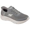 Slip-On Sneaker SKECHERS "GO WALK FLEX-GRAND ENTRY", Damen, Gr. 35, grün (olivgrün), Textil, sportlich, Schuhe, Slipper mit Slip-ins zum Schlupfen, Topseller