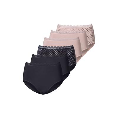 Taillenslip VIVANCE, Damen, Gr. 44/46, bunt (navy, rose), Single Jersey, Obermaterial: 95% Baumwolle, 5% Elasthan, unifarben, gepunktet, Unterhosen, angenehm elastische-qualität Image