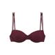 Bügel-Bikini-Top COPENHAGEN STUDIOS "Nela", Damen, Gr. 36, Cup B, rot (weinrot), Rippware, Recycling-Polyamid, unifarben, strukturiert, Bikini-Oberteile, mit Doppelträgern