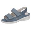 Sandale WALDLÄUFER "MERLE", Damen, Gr. 4 (37), blau (jeansblau), Nubukleder, klassisch, Schuhe, Komfortschuh mit Klettverschlüsse und Druckknopf, M-Weite