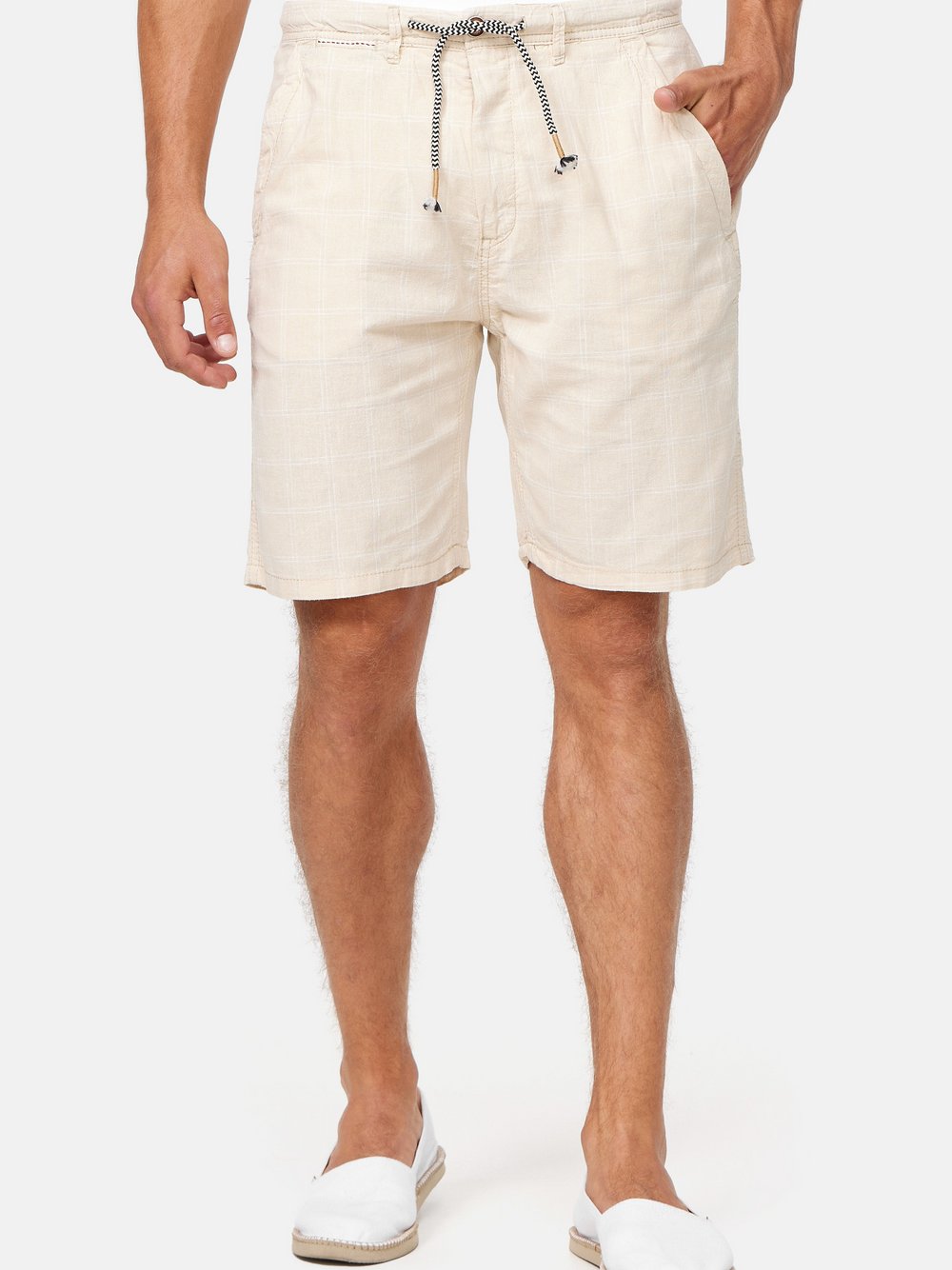 Indicode Shorts Leinen Herren beige, S Image