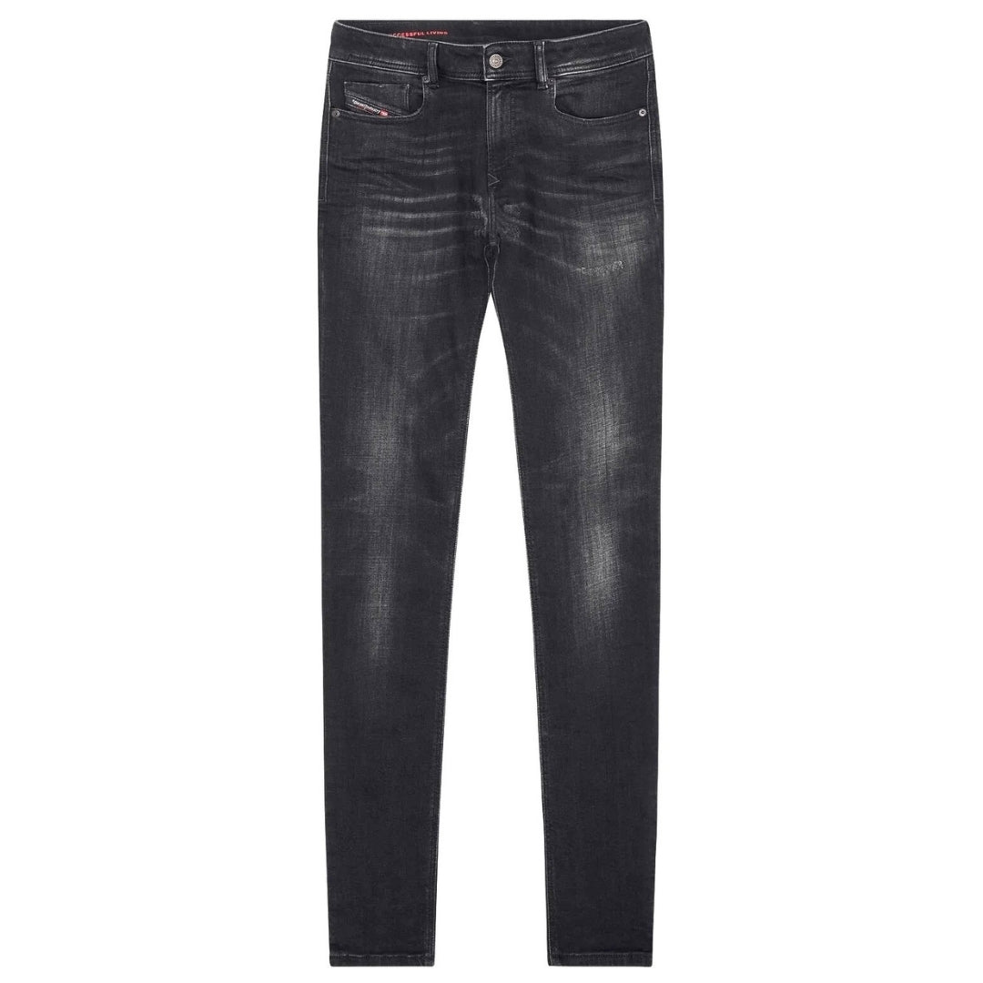 Diesel Mens Sleenker Destroyed Reinforced Denim Black Skinny Jeans Cotton - Size 28W/30L | Diesel Sale | Discount Designer Brands