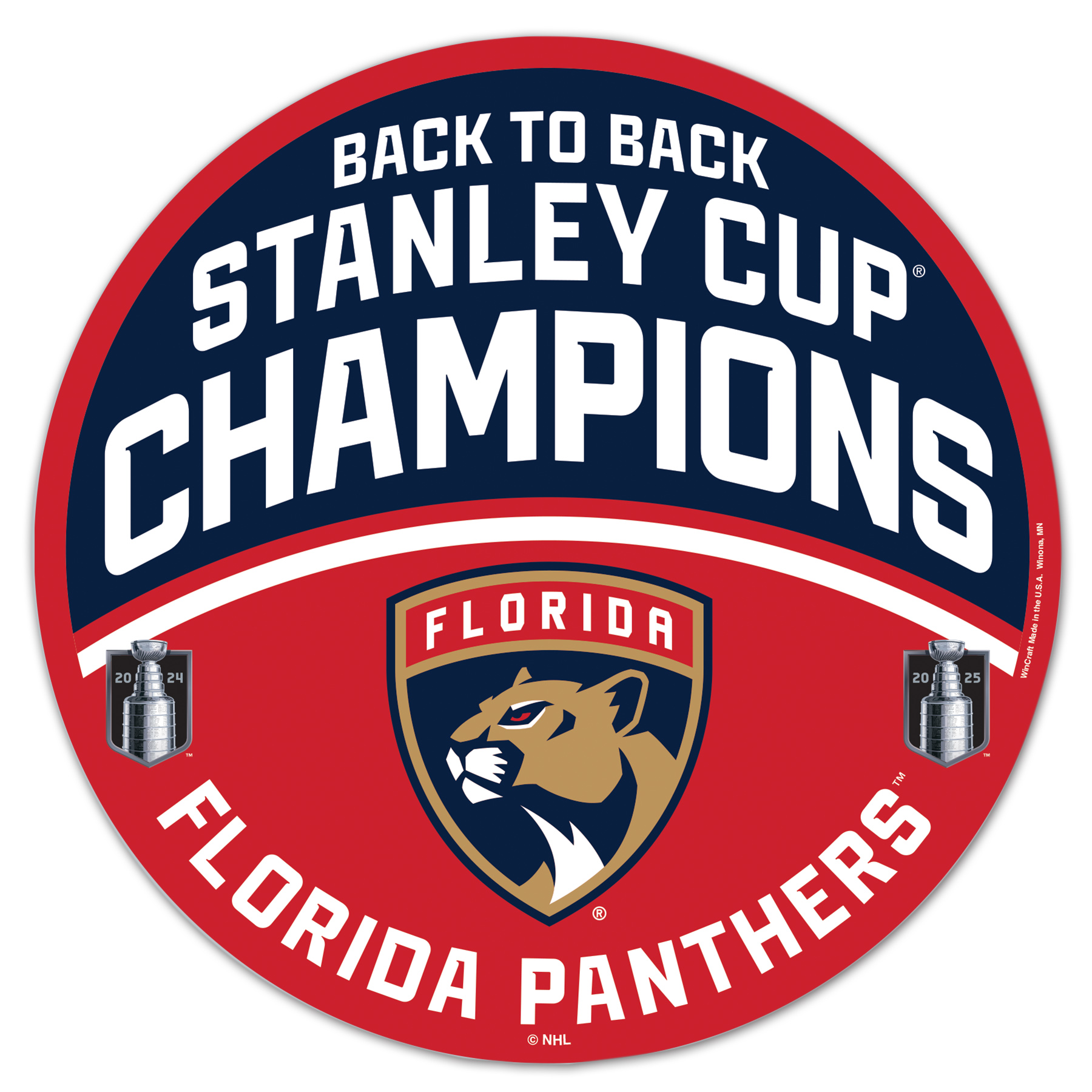 Rundholzschild zum Stanley-Cup-Sieger der Florida Panthers 2025 (35 cm) Image
