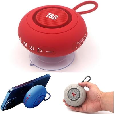 tragbarer Mini-Bluetooth-Lautsprecher, tragbarer Saugnapf, fester drahtloser kleiner Sound, TF-Karte, FM-Radio, TWS-Sound, Bluetooth, Outdoor-Tragetasche zum Reiten und Sport Image