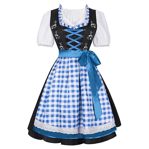 Karneval Oktoberfestbier Kleid Dirndl Dienstmädchen Bayerisch Wiesn Damen Party Bier Festival Stoff im traditionellen Stil Image