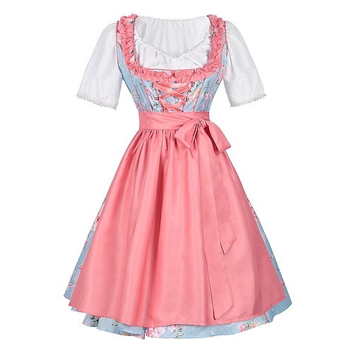 Karneval Oktoberfestbier Kleid Dirndl Dienstmädchen Bayerisch Wiesn Damen Party Bier Festival Stoff im traditionellen Stil Image