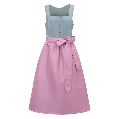 Karneval Oktoberfestbier Kleid Dirndl Trachtenkleider Oktoberfest / Bier Bayerisch Wiesn Wiesn Damen Stoff im traditionellen Stil Kleid Schürze Image