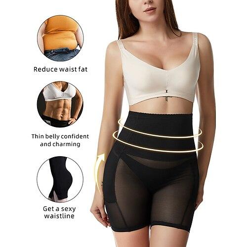 Damen Shapewear Formwäsche Kurz Hohe Taille Einfach Elastischer Bund Weich Bequem Dehnbar Yoga Hautfarbe Schwarz Sommer Frühling Schmale Passform