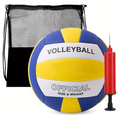 TEMU 2025 Creative Volleyball 3pcs Set, Includes (volleyball + Backpack Net Bag + Portable Pump Needle), Soft And Bouncy, Your Best Sports Companion
