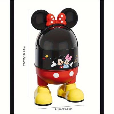 TEMU 1pc Cartoon Series Cartoon Living Room Bedroom Office Large Capacity High-end Bathroom Kitchen Wastebasket Image