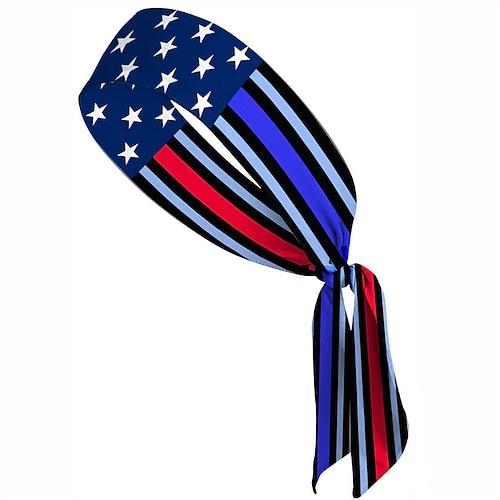 Herren Manschettenknöpfe Polyester Stirnbänder Haarband Amerikanische Flagge Täglich Unabhängigkeitstag Mode Sportlich Blau / Rot Rot Königliches Blau