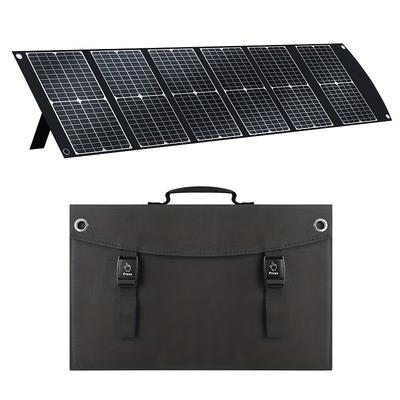 TEMU Ecosonique 100w Portable Foldable Solar Panel Charger - High Solar Charger With Usb-c Pd3.0, Usb-a Qc3.0, And 20v Output, Lightweight & For Camping, Hiking, Rv Travel, Fishing, And Image