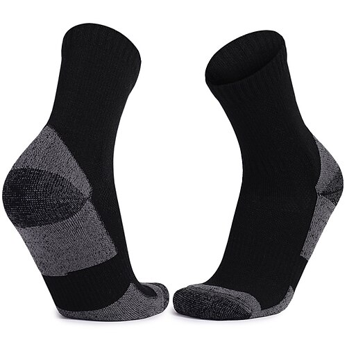 1 Paar Damen Socken aus Merinowolle laufsocken Thermowarm Atmungsaktiv Anti Blister Dicht Außen Viertelbesatzung Patchwork Merino Wolle Schwarz Weiß Königsblau für Ski / Snowboard Laufen Camping Image