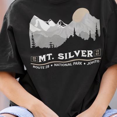 TEMU -n T-shirt, Mt. Silvery, Japanese Streetwear Shirt, Retro Anime Shirt 220g Image