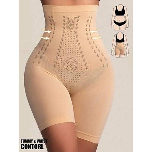 Damen Shapewear Formwäsche Kurz Hohe Taille Einfach Elastischer Bund Weich Bequem Hohe Elastizität Yoga Hautfarbe Grau Schwarz Braun Sommer Frühling Schmale Passform