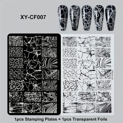 TEMU 1pc Geometry Stamping Plates For Nails Pattern Polish Template Printing Stencils Tools Image
