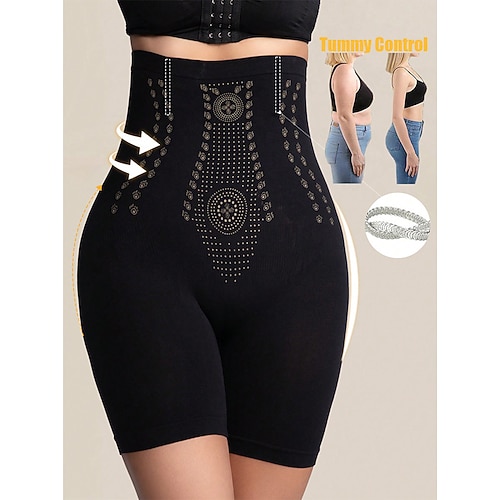 Damen Shapewear Formwäsche Kurz Hohe Taille Einfach Elastischer Bund Weich Bequem Hohe Elastizität Yoga Hautfarbe Grau Schwarz Braun Sommer Frühling Schmale Passform Image