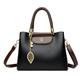 Fashionable solid color shoulder bag high-end and elegant commuter handbag21*28 * 12cm (black)