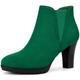 Perphy Round Toe Block Heels Chelsea Ankle Boots for Women Emerald Green 4.5 UK/Label Size 6.5 US
