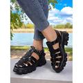 sandali gladiatore marroni da donna con plateau – scarpe aperte con punta arrotondata e stampa coccodrillo retrò per donna, perfette per avventure all'aria aperta, festival e stile weekend