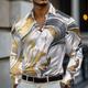 Per uomo Geometrico Marmo Arte astratta Camicia in raso Camicia elegante Manica Lunga Moda Casual Vacanza Ferie Estate Primavera Autunno Collo ripiegato Camicie con Colletto Stampa 3D Camicie con