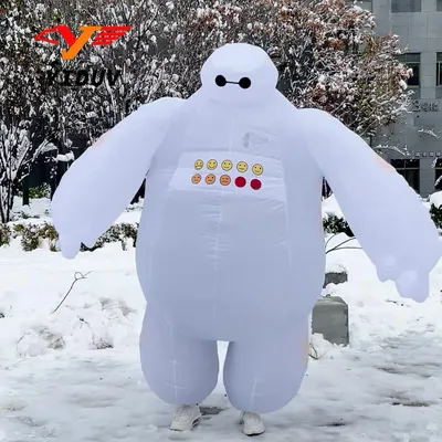 Neue Baymax Aufblasbare Kostüm Anime Puppe Requisiten Weiß Roboter Monster Kostüm Halloween Party Image