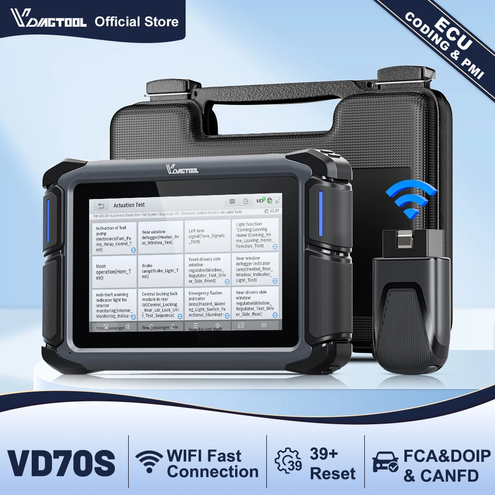 2026 VDIAGTOOL VD70S Bluetooth Kfz-Diagnosegerät BT Kabelloser Automotive-Scanner mit ECU-Codierung PMI FCA VAG DOIP 36+ Resets Image