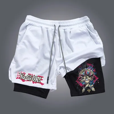 Yu-Gi-Oh! Pot of Greed Print Laufshorts 2025 – Offizielle Anime-Sportbekleidung mit Mesh-Belüftung Image