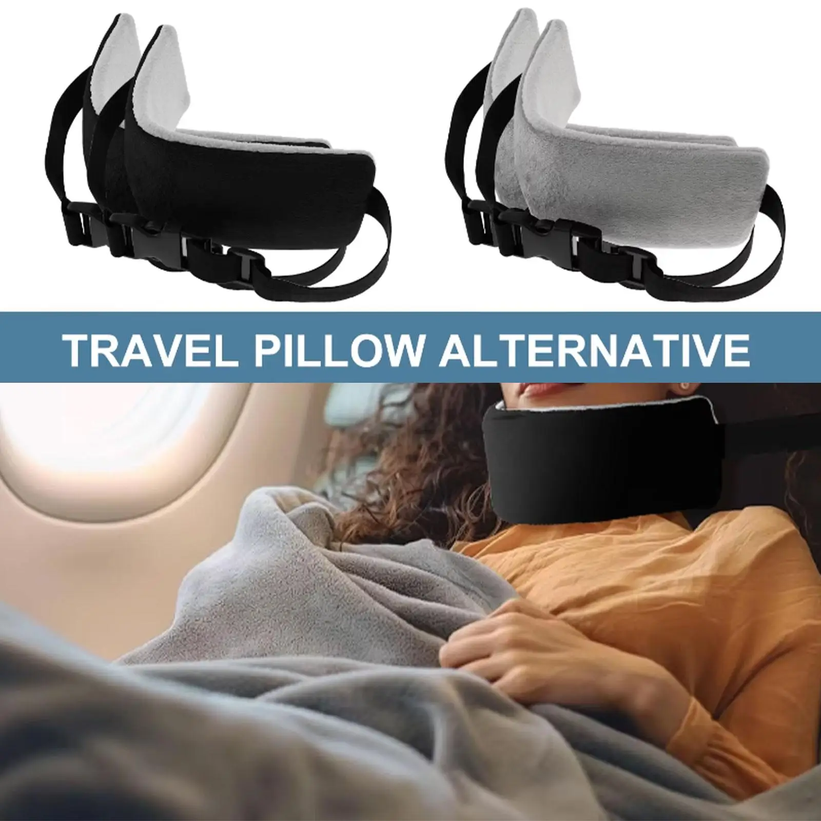2 pezzi/set cuscino da viaggio supporto per il collo cinghia di supporto per la testa regolabile alternativa cuscino per la testa morbido portatile per seggiolino auto per aeroplani