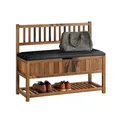 SoBuy FSR150-N banc à chaussures, siège de poitrine avec dossier, étagère à chaussures, armoire, banc de planche, banc de lit, coffre à chaussures, commode