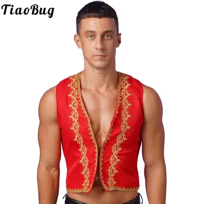 Herren Renaissance Kostüme Gothic Steampunk Viktorianische Weste Mittelalter Weste Goldbesatz Image