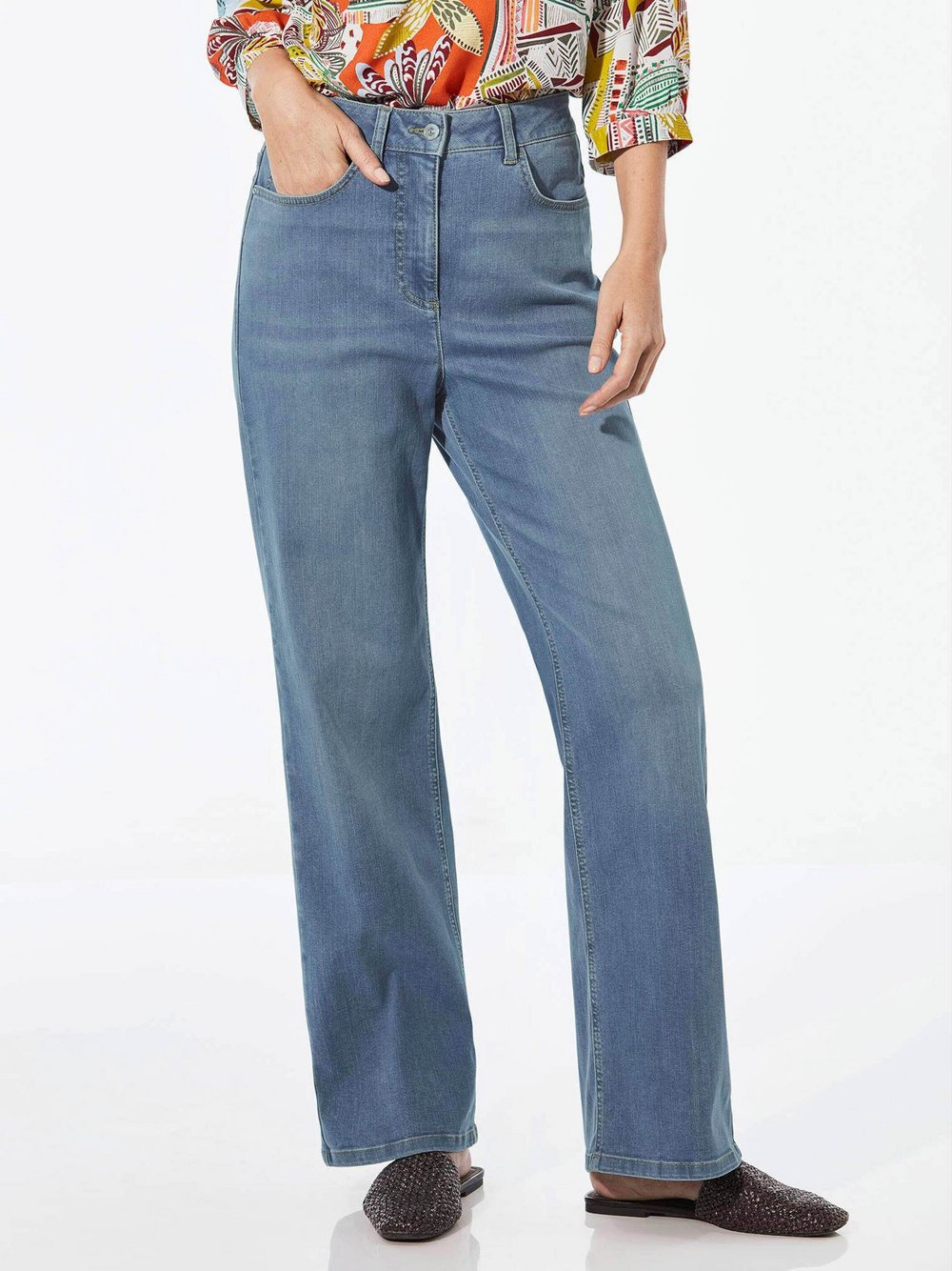 Goldner Stretchjeans Damen hellblau, 48 Image