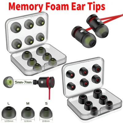 Neue Lärm Isolierende Memory Foam Ohr Tipps Silikon Ohr Stecker Komfortable S/M/L Für In Ohr Kopfhörer Zubehör ersatz Image