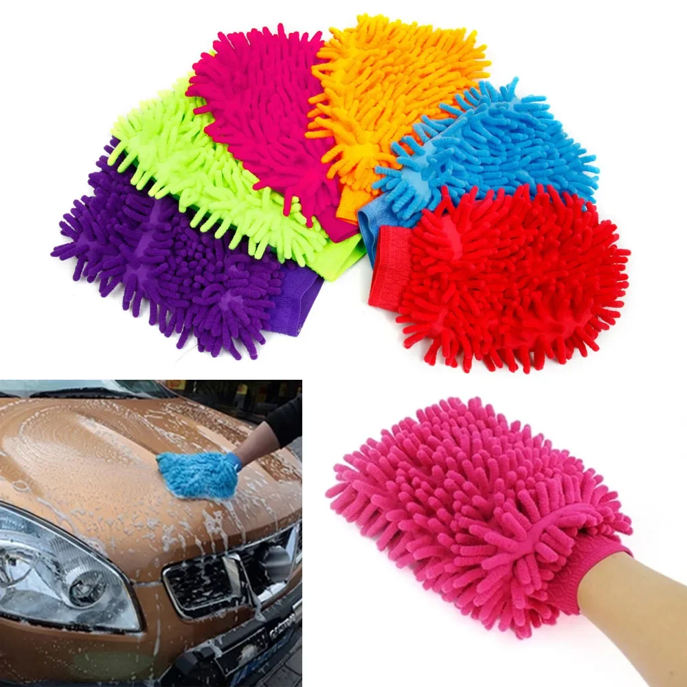 Waschhandschuh Reinigungshandschuhe absorbieren Wasser Automobilwerkzeuge Autopflege Haushalt Küche Mikrofaser Mit Supplies Wash Image